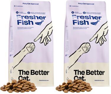 Сухий корм для котів The Better Cat Super Premium з лососем, беззерновий, з пробіотиками, 1 кг (набір 2 шт)