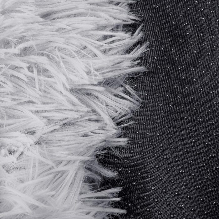 Кругле ліжко для собак Springos з штучного хутра, 90 см, сірий колір - комфортний та затишний лежак з антиковзною основою