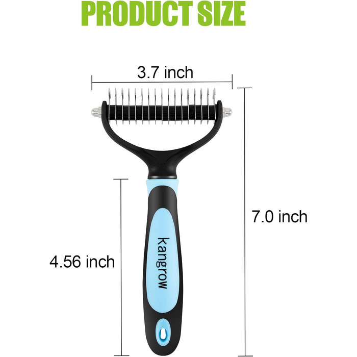 Професійний гребінь для розпушування шерсті котів та собак, 2-стороння сталева щітка для видалення ковтунів та шерсті