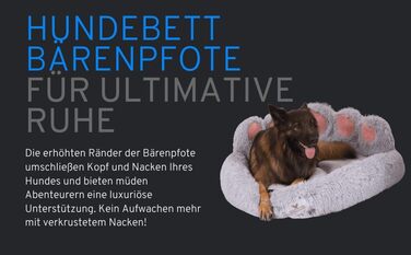 Ліжко для собак Pfoten&nasen® Bärenpfote, Рожеве, M-75см - М'яке кругле ліжко у вигляді ведмежих лапок, зручне для собак середніх порід