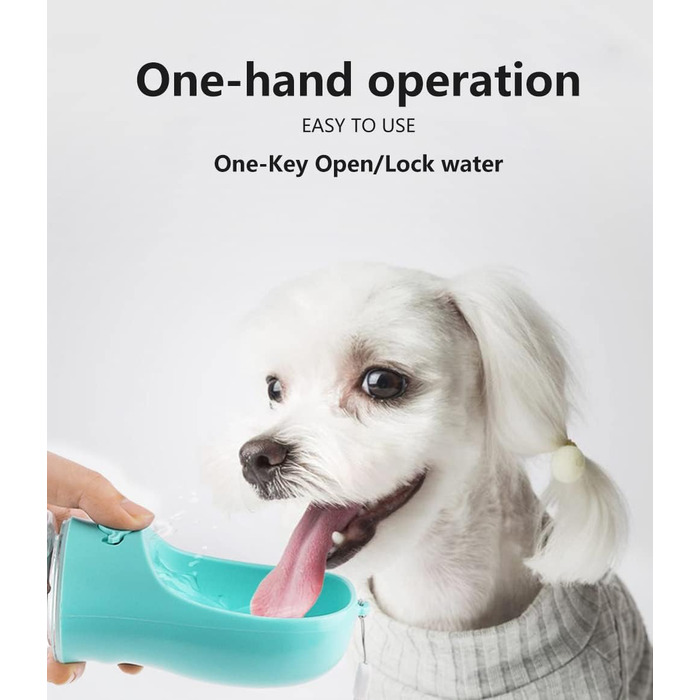 Водяна пляшка для собак Kalimdor: витокозахисна, портативна, 340 мл, блакитна