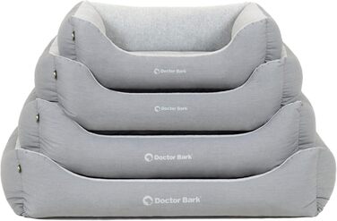 Ліжко для собак Doctor Bark для великих собак - Корзина для собак, яку можна прати - М'яке, пухнасте та затишне ліжко - Міцне та зносостійке - Виготовлено в Німеччині - GreenLabel (XL, 110x85 см, світло-сірий)