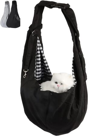 Сумка-кенгуру для цуценят до 7.5 кг, чорна: переноска для собак та котів з регульованим ремінцем