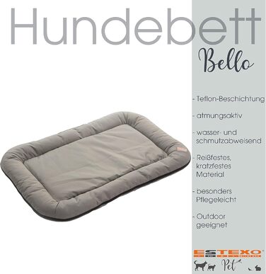 Крісло-ліжко для собак та котів ESTEXO, сіре, 80x105 см, з водонепроникним покриттям