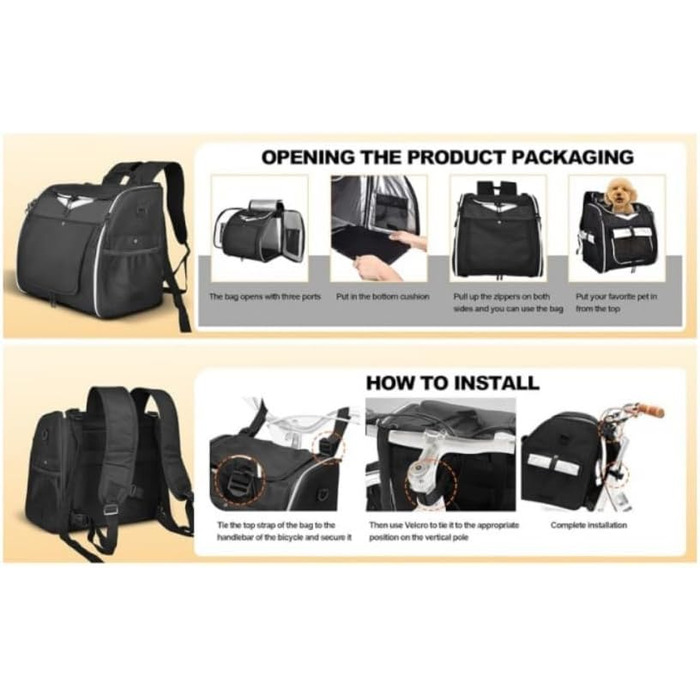 Водонепроникний рюкзак-кошик для собак, велосипедний, переноска для прогулянок на природі