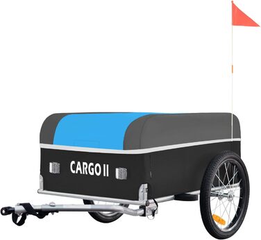 Фарбований вантажний причіп Tiggo Cargo II, 130 літрів, складаний, зелений (блакитний)