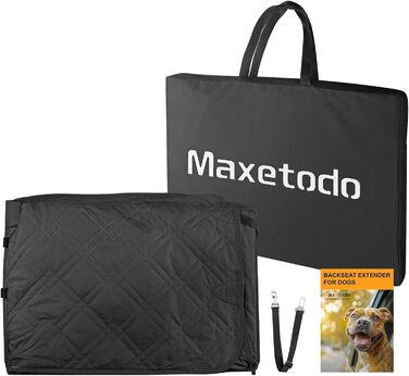 Захист для автосидіння для собак Maxetodo: водовідштовхувальний, антикіготковний, з сумкою та ременями безпеки. Підходить для всіх авто, SUV та вантажівок.