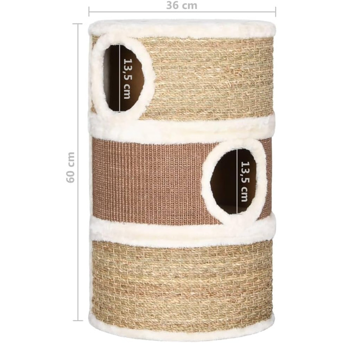 Котячий комплекс з сизалю 60 см - Котяча кігтеточка, когтешкребок, кігтетопка, котячий будиночок | vidaXL