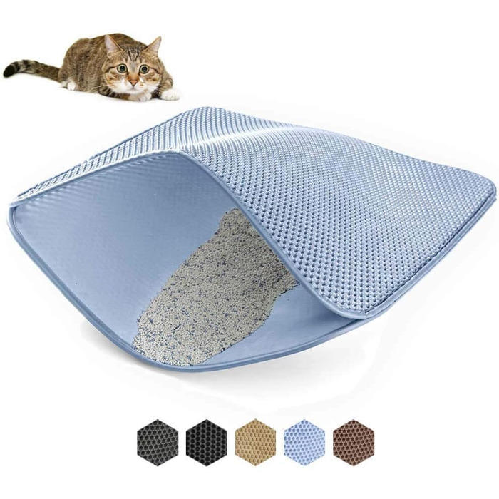 Килимок для котячого туалету KA®, великі коти, водонепроникний, EVA, PVC, двошаровий, для дому, балкону, вітальні