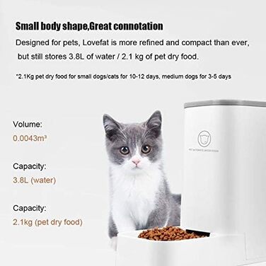 Автоматична поїлка та годівниця для собак і котів, 3,8 л, BPA-free, миска для домашніх тварин