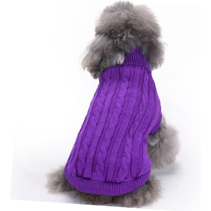 Пов'язка на голову для собак POPETPOP з акрилових волокон, фіолетового кольору, тепла, для зими, миється та повторно використовується, розмір XXXL