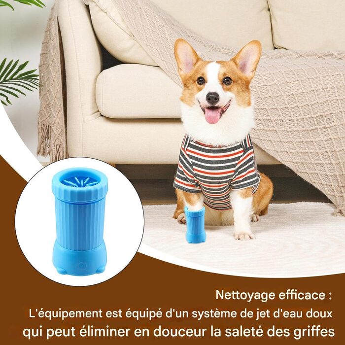 Автоматичний мийник лап для собак – USB, для дому та прогулянок, середніх та великих порід, зелений (блакитний)