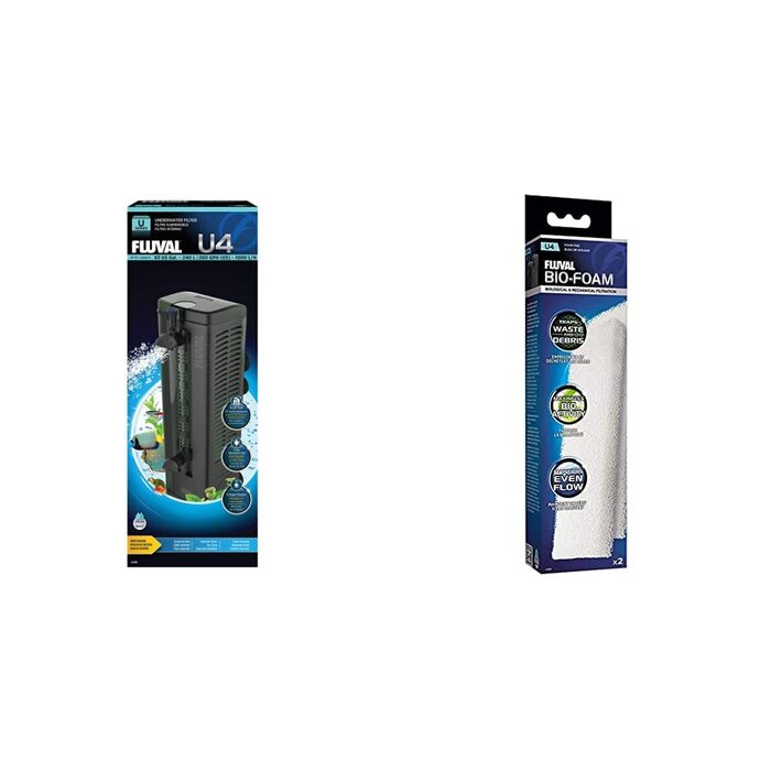 Внутрішній фільтр Fluval U4 для акваріумів 130-240л, 10Вт, з двома змінними поролоновими картриджами для великих забруднень