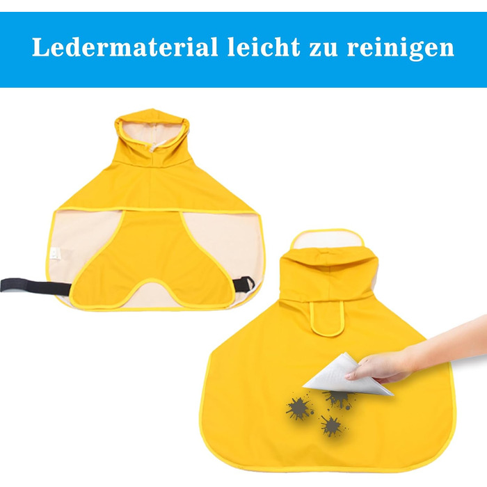 Жовтий дощовик для собак WUFANC 5XL: водонепроникний, з капюшоном та світловідбиваючими елементами