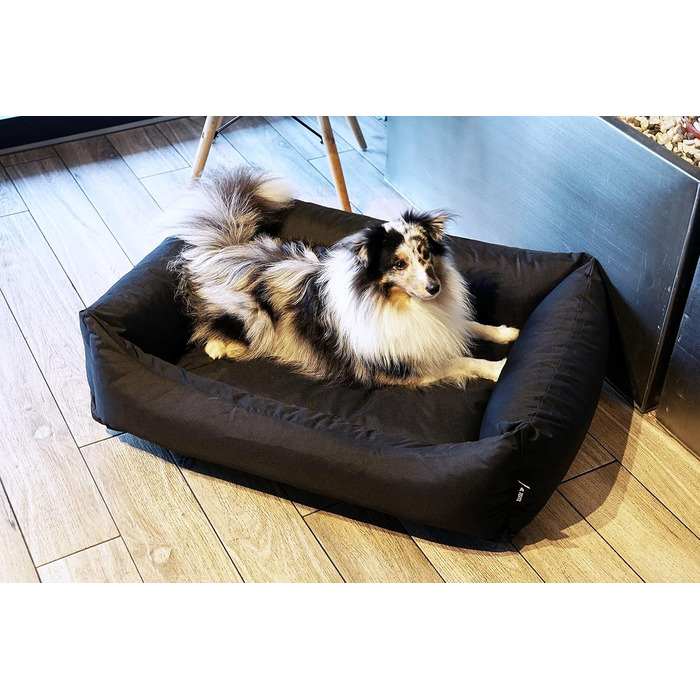 Водонепроникне собаче ліжко 4L Textil Koko для великих собак, корзина, знімний та пральний чохол, чорний (100x80 см)