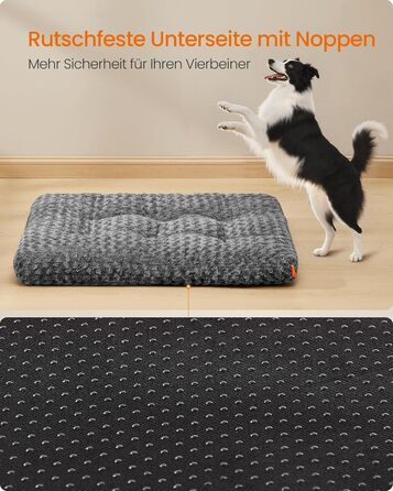 Ліжко для собак Feandrea XL, м'яке килим-матрас для великих собак, 110 x 73 см, сірий, PGW293GN01