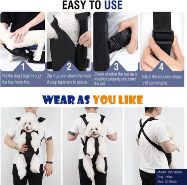 Рюкзак-переноска для тварин Pawaboo, регульований, сірий, для собак та котів середніх розмірів