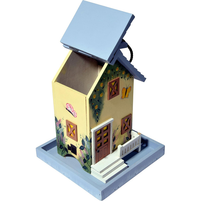 Будиночок для птахів Dobar® 25119FSC Summer - яскравий дерев'яний годівничок для птахів, 18x18x23 см