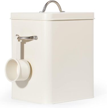 Кошик для порошку Theo&Cleo 6.5L, металева коробка для порошку, контейнер для корму для собак та котів, кавових зерен (матовий бежевий)