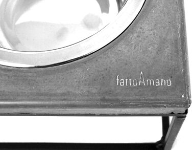 FEEDO - годівниця для собак з бетону, подвійний миска, аксесуари для собак (M, темно-сірий)