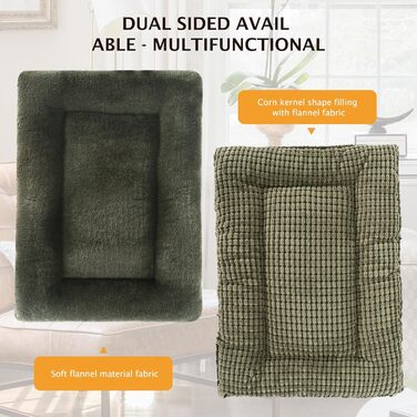 Килимок для собак PET SPPTIES: м'який, теплий, миючий, двосторонній, 61x41 см, темно-зелений