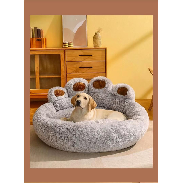 SWZEC Elegare Lidi - Велике ліжко для тварин у вигляді лап (Сірий, S - 50 см)