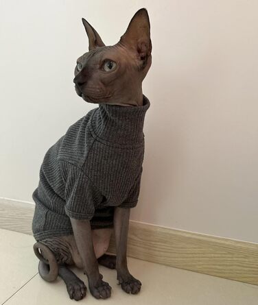 Светр для котів Sphynx, бавовняний, з рукавами, піжама-комбінезон для сфінксів, корніш-рекс, девон-рекс, петерболд, білий, розмір M