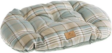 Подушка для собак та котів Ferplast SCOTT XL, двостороння, шотландський принт, м'який велюр, коричнева, для дому