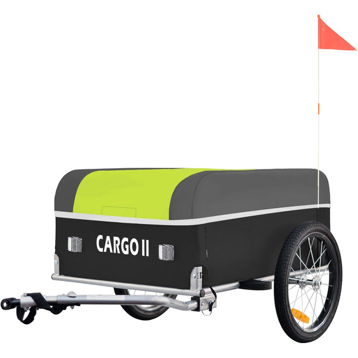 Фahrrad Lastenanhänger Tiggo Cargo II: вантажний велосипедний причіп, 130 літрів, зелений, складна конструкція