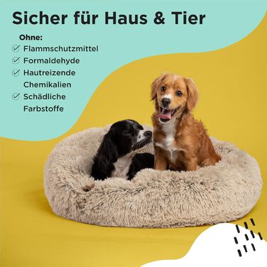 Ліжко для домашніх тварин Best Friends by Sheri Calming Donut, знімний чохол, машинне прання, 76x76 см, колір тауп