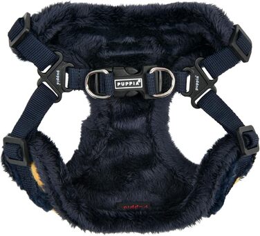 Шлейка для собак Puppia Stefan Comfort, тепла зимова, вафельний візерунок, регульована, для малих та середніх собак, синій, розмір S