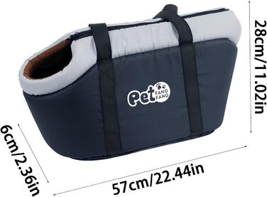 Дихаюча переноска для собак з знімним подушкою, переноска для домашніх тварин для покупок, походів, подорожей, прогулянок, портативна сумка-переноска для маленьких, середніх собак, котів, цуценят (Сірий - Чорний)