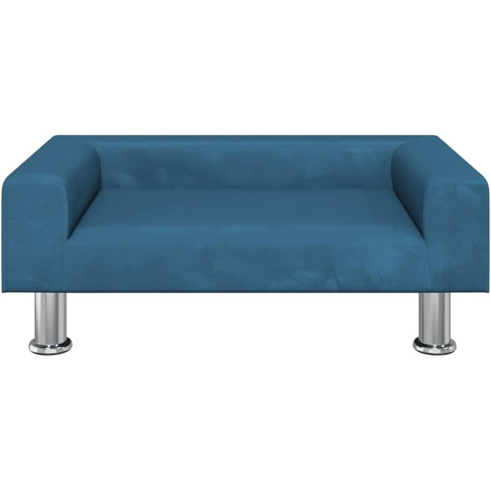 Ліжко для собак і котів vidaXL, синє, оксамитове, 70x45x26,5 см, м'яке ліжечко-диван для маленьких собак і котів