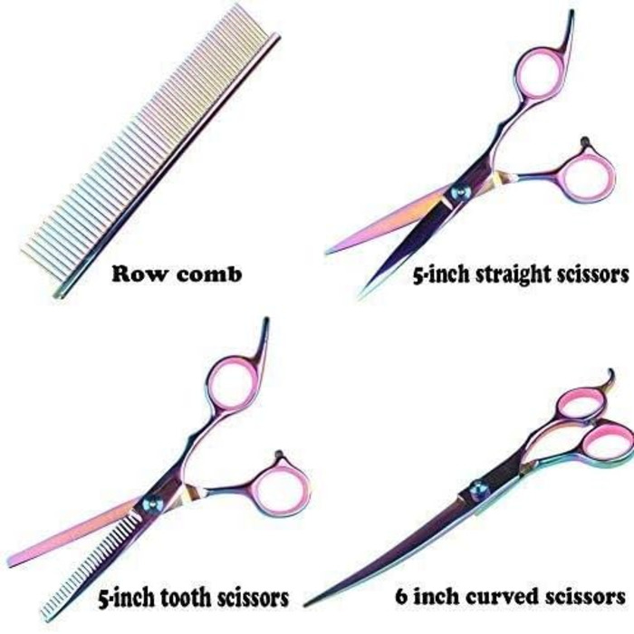 Набір професійних інструментів для грумінгу собак та котів, нержавіюча сталь, 7 предметів