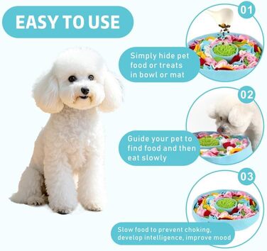 RGBRGB Преміум килимок для повільного годування собак – інтерактивна годівля, стимуляція розуму та зменшення тривоги (Блакитний, 38,1 x 5,1 см)