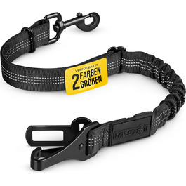 Автогурт для собак 'Argo' – регульований безпечний ремінь з амортизацією та ISOFIX, підходить для всіх порід (Чорний, S, 35-45 см)