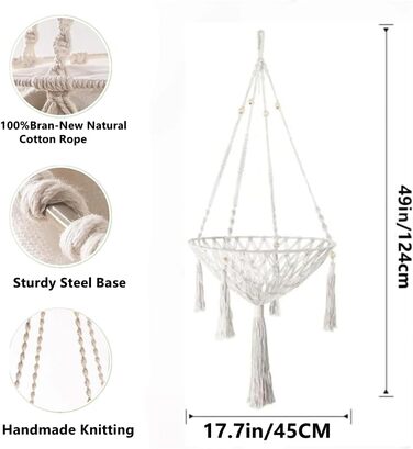 Гамак для кота Nicoone Katze, бавовна, підвісне ліжко для кота, гамак для вікна, гніздо для кота, підвісна котяча ліжечко, білий, 45 см