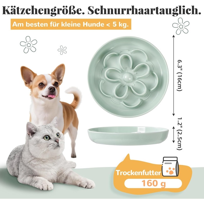 Набір мисок протиковтання для котів та маленьких собак 3 шт. - Миски з лабіринтною конструкцією, зелені, блакитні, рожеві