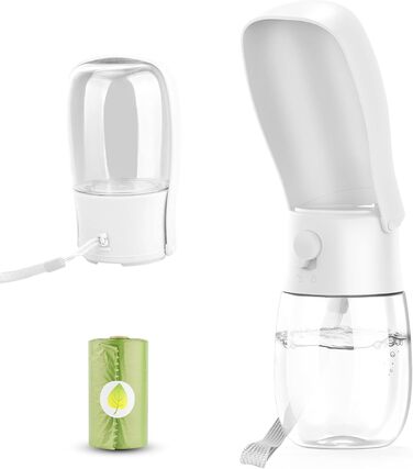 Складана пляшка для води для собак, з контейнером для відходів, для прогулянок, подорожей, хатніх тварин