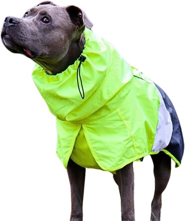 Водонепроникний дощовик для собак Spark Paws 2XL, біло-синій, з повним захистом, світловідбивний, для малих, середніх і великих порід
