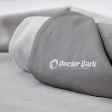 М'яке ліжко для собак великих порід Doctor Bark GreenLabel, зелений колір, знімний чохол L, світло-сірий