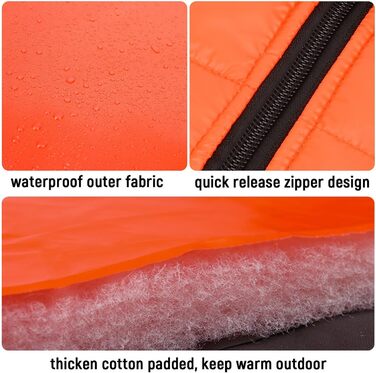 Водонепроникна зимова куртка для собак та котів SMALLLEE_LUCKY_STORE, оранжевого кольору, розмір M