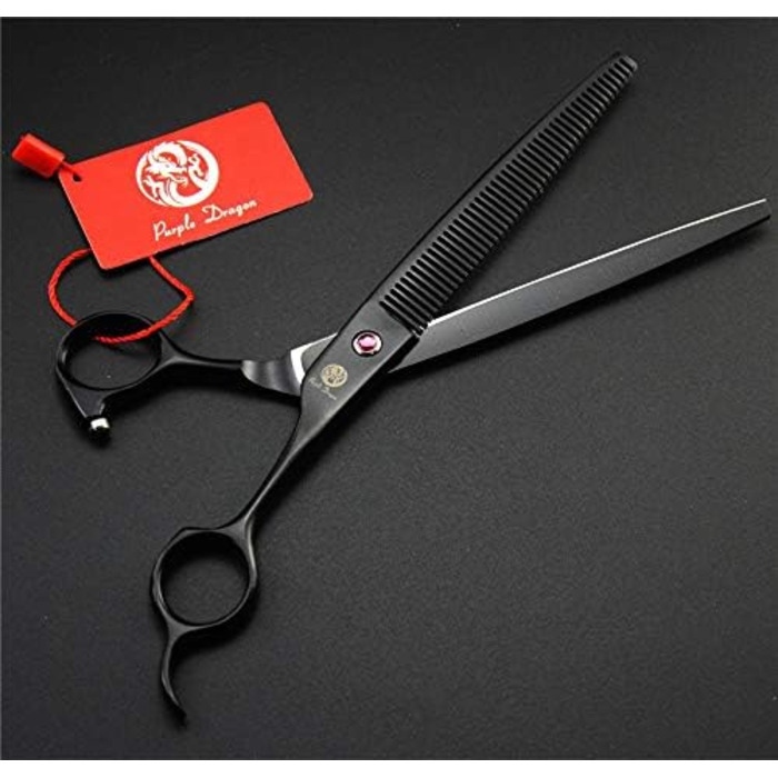 Набір для догляду за собаками Purple Dragon: вигнуті та фінішні ножиці, 20.3 см (8 дюймів), чорний колір