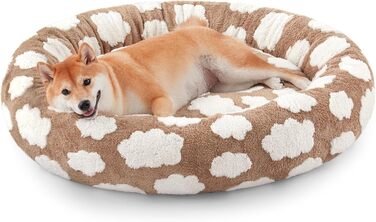 Кругле ортопедичне ліжко для собак JOEJOY Donut, коричневе, L (36x36x10)