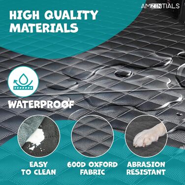 Захисний чохол на сидіння автомобіля для собак, 137,2 x 147,3 см, водовідштовхувальний, з ременями безпеки та гачками, подовжувач заднього сидіння для собак, ковдра для собак в авто, чохол на заднє сидіння