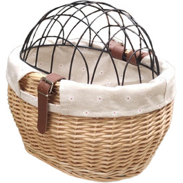 Плетенний кошик для велосипеда, для собак та котів, переноска для домашніх тварин, передній кошик з металевим покриттям