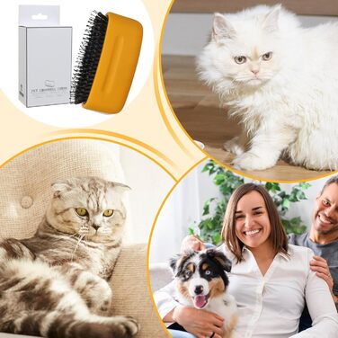 Щітка для собак та котів Fellbürste: догляд за довгою шерстю, цуценятам, кошенятам, щоденний грумінг, для активного відпочинку, рекомендовано ветеринарами (жовта)