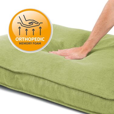 JAMAXX Преміум подушка для собак ортопедична з піною з пам'яті, чохол з льону, що стирається, захист від вологи, м'яка та затишна, віскоеластична наповнювач, собаче ліжко PDB1005 (S) 65x50 (65x50 (S), лайм)