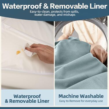 Ліжко для собак Sytopia XXL з Memory Foam, 17.8 см товщиною, велике, ортопедичне, для собак старше 45 кг, водовідштовхувальний та пральний чохол, внутрішнє вкладення, блакитний колір