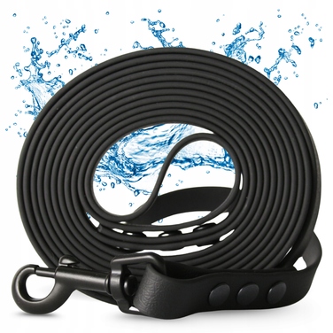 Повідок для собак (малих та великих порід) 15м, водонепроникний, міцний, довгий, чорний